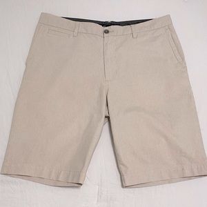 Kenneth Cole New York khaki and white micro stripe shorts